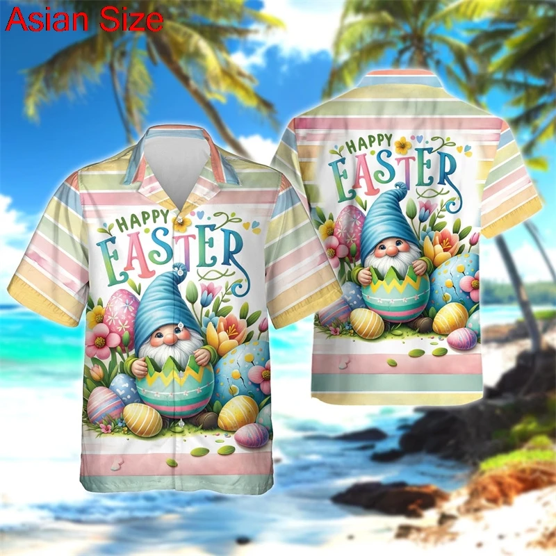 

Happy Easter Dinosaur 3D Print Shirts Rabbits Easter Day Graphic Short Sleeve Shirts Women Fashion Shirts Blouses Mens Clothing