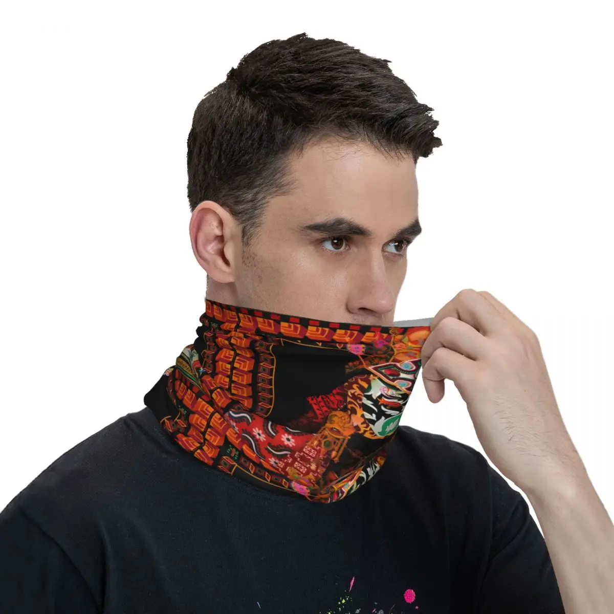 Artistieke Kenmerken Sjaal Halsdoek Hals Gezichtsmasker Polyester