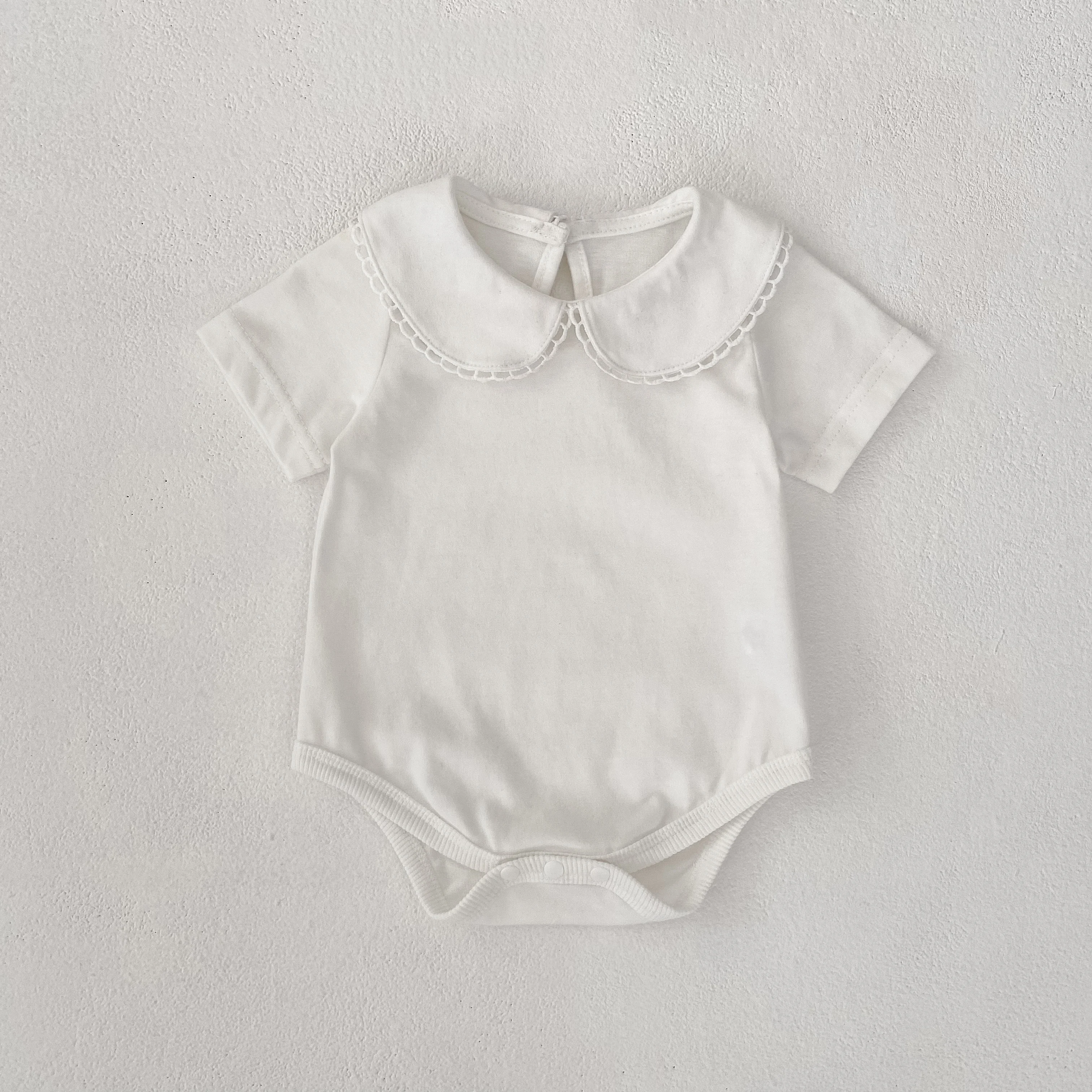 Neue Baby Mädchen Strampler Baby Mädchen Kleidung Kleinkind Neue Kragen Strampler Frühling Baumwolle Weiß Infant Baby Mädchen Overall Säuglings Kleidung – Detail 1