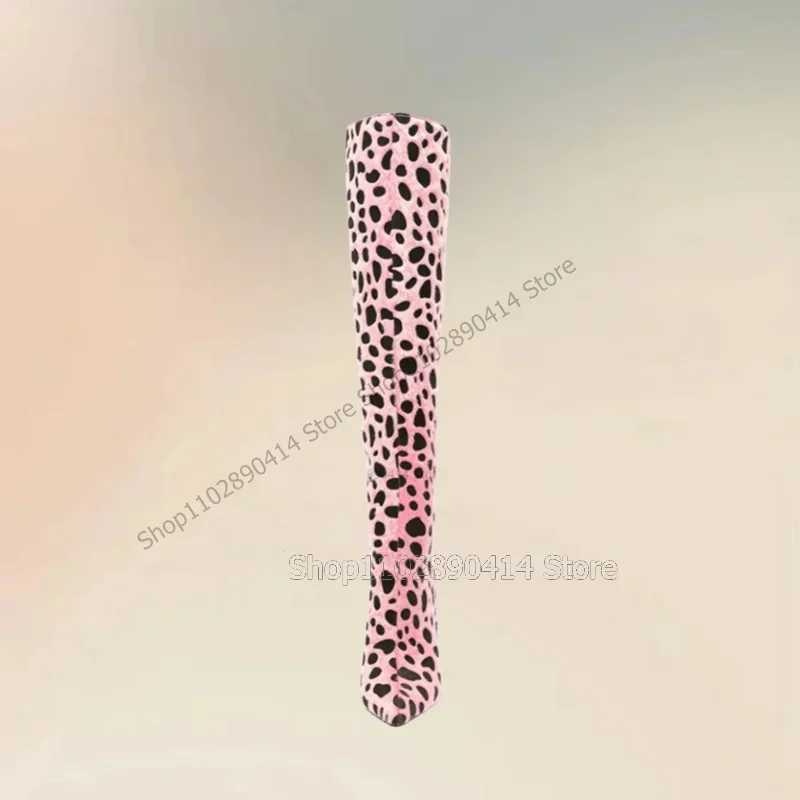 

Pink Leopard Print Pointed Toe Boots Back Zipper Women Shoes Thin High Heels Novel Fashionable Banquet 2026 Zapatos Para Mujere
