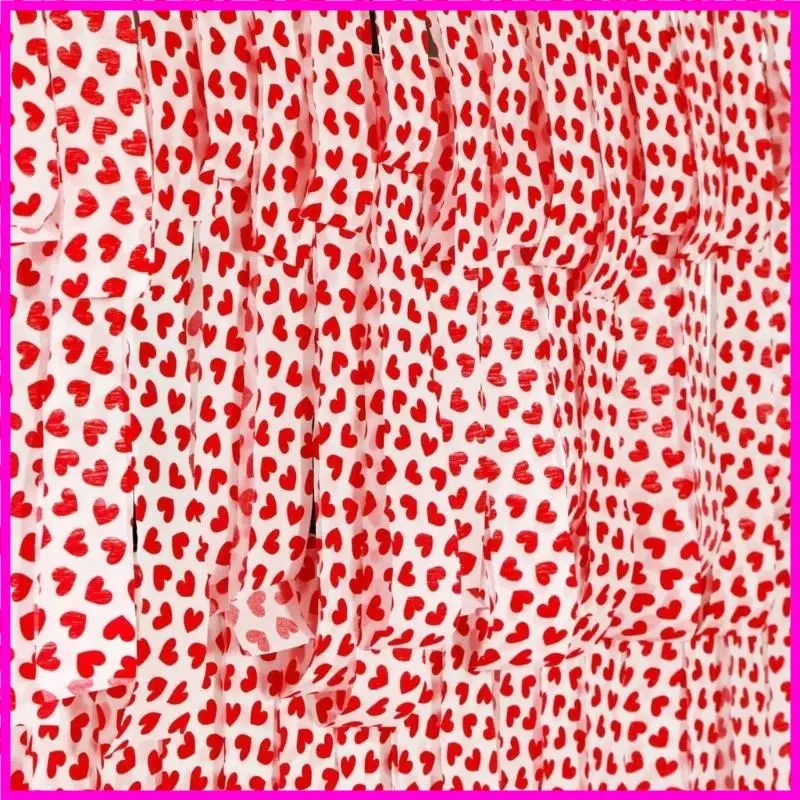 57BE Pack Of 6 Valentines Heart Print Crepe Paper Rolls Colorful Ribbon Wedding Party Decorations Handmade Craft Supplies