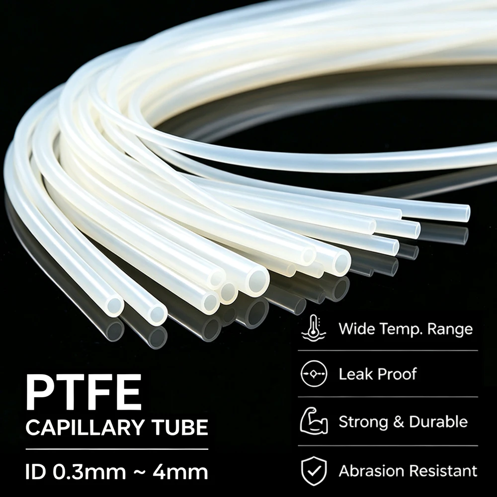 ptfe絶縁キャピラリーパイプ内径02mm-5mm、耐高温、耐酸アルカリ性ホース、熱交換器バルブコアの移動用