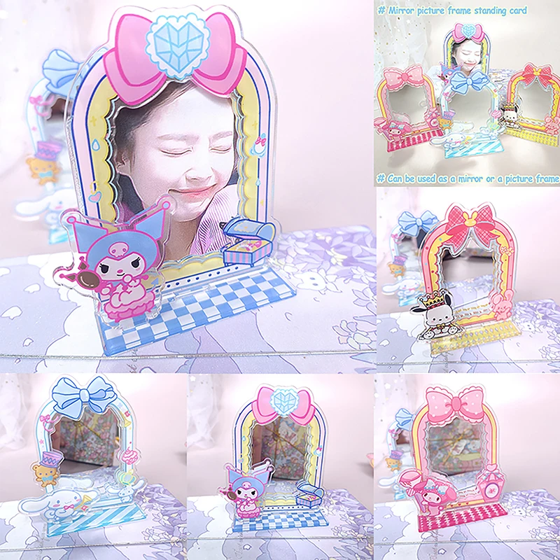

Kawaii Sanrio акриловое зеркало мечты настольная подставка украшения Mymelody Kuromi Cinnamoroll зеркало для макияжа женский подарок