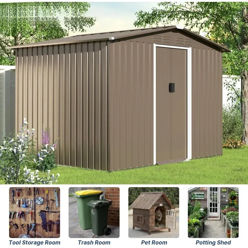 Outdoor Utility & Storage House/ Sliding & Vent, Garden Shed Backyard