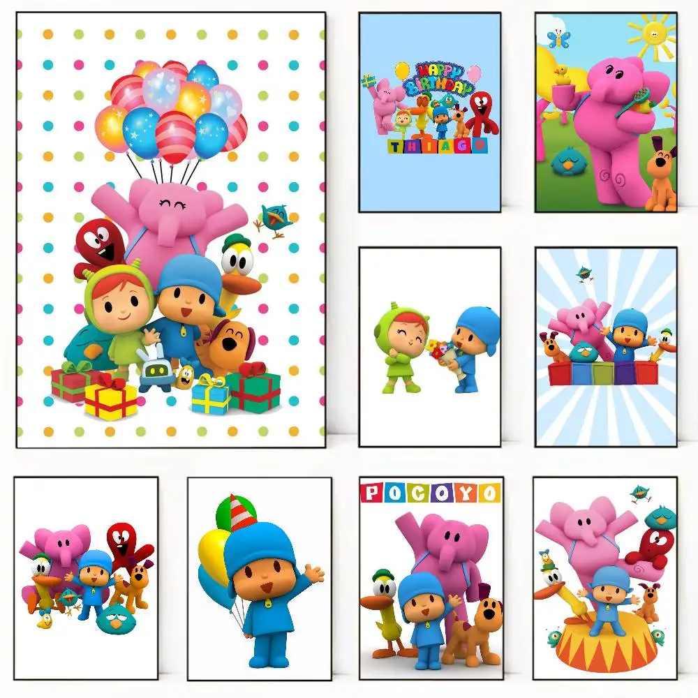 

Cartoon cute P-Pocoyo Poster HD Self Adhesive Waterproof Wall Art Ideal for Home Office Dorm Gift