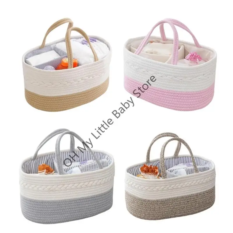 

M76C Portable Diaper Storage Bag Feature Multifunctional Design for Easy Access Large Capacity Carry Case Storage Basket