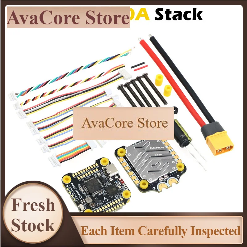 AvaCoreSpeedyBee F7 V3 50A Stack F722 Flight Control BL32 50A 4in1 ESC3~6S Lipo with Blackbox Analyzer Suitable for RC FPV Drone