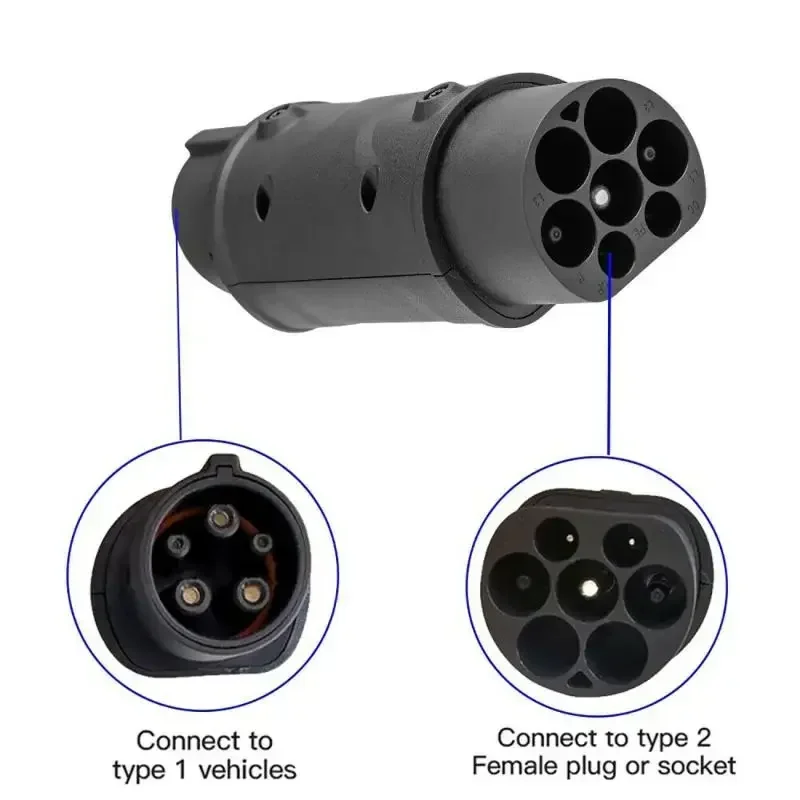 16A 32A EV Charging Adapter Type 1 to 2 / 62196-2 Type 2 to 1 SAE J1772 Charging Adapter Connector Plug Socket