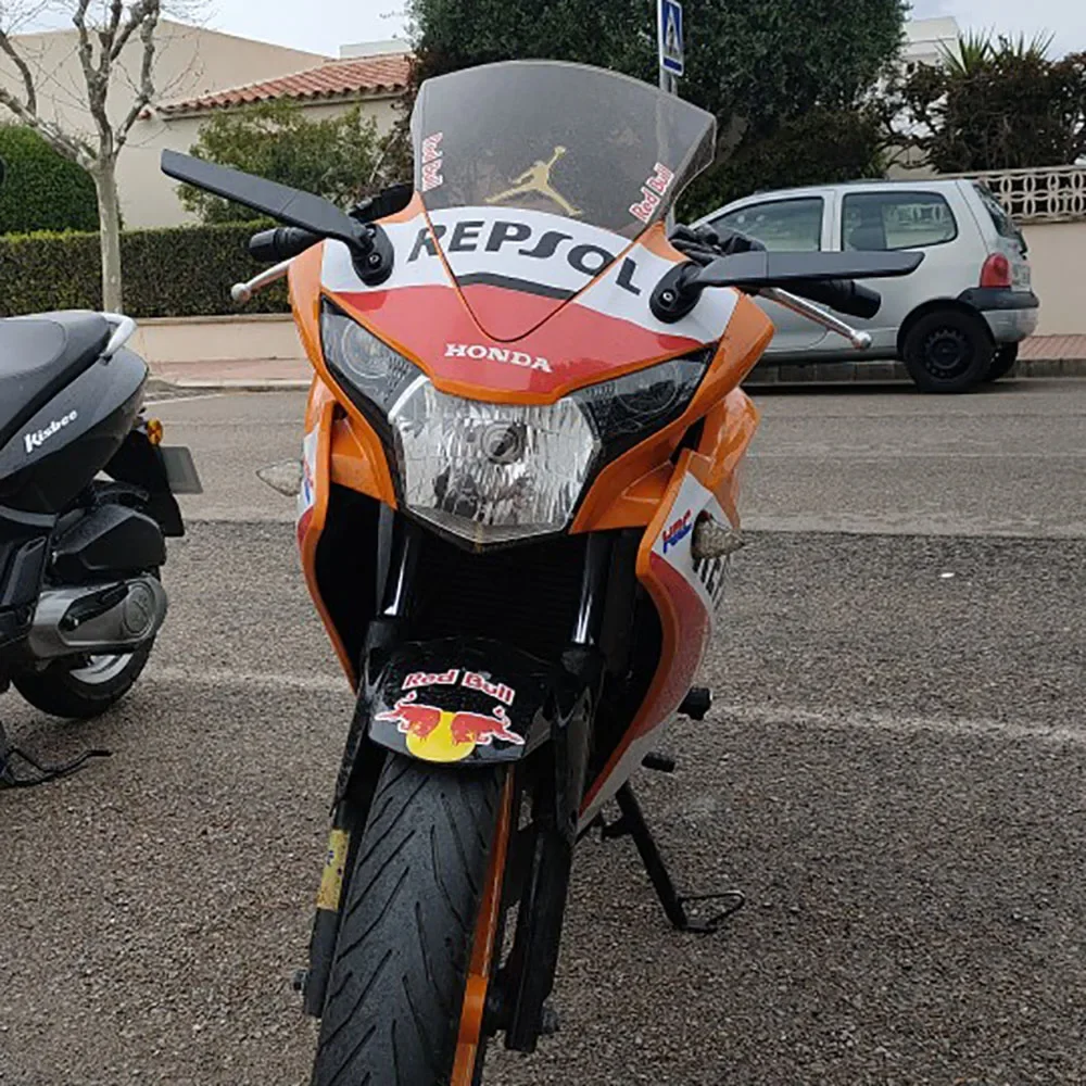 id Motorcycle 2PCS Rearview Mirrs Wind Wing Adjustable Rotating Side Mirrs for KAWASAKI NINJA 250 300 400 650 H2 H4 #4