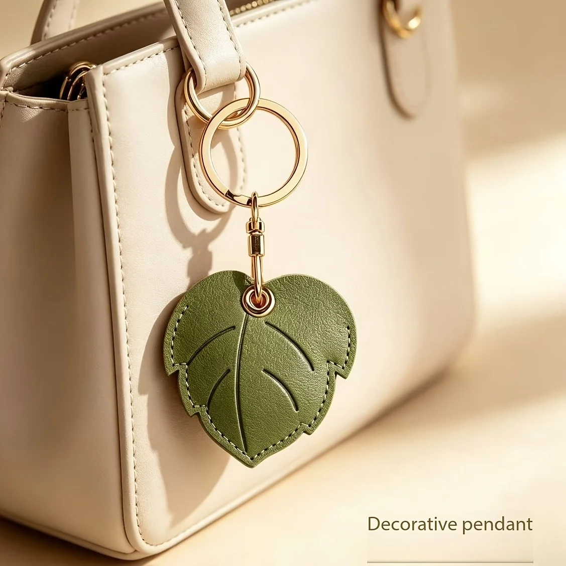 Maple‑Leaf PU Card Holder, Portable Anti‑Loss Keychain, ID Card, AirTag & Elevator Card Protector