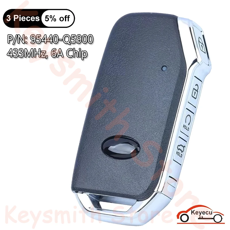 KEYECU 4 Buttons 433MHz 6A Chip for Kia Seltos 2023 2024 Auto Smart Remote Control Key Fob Replacement P/N: 95440-Q5900