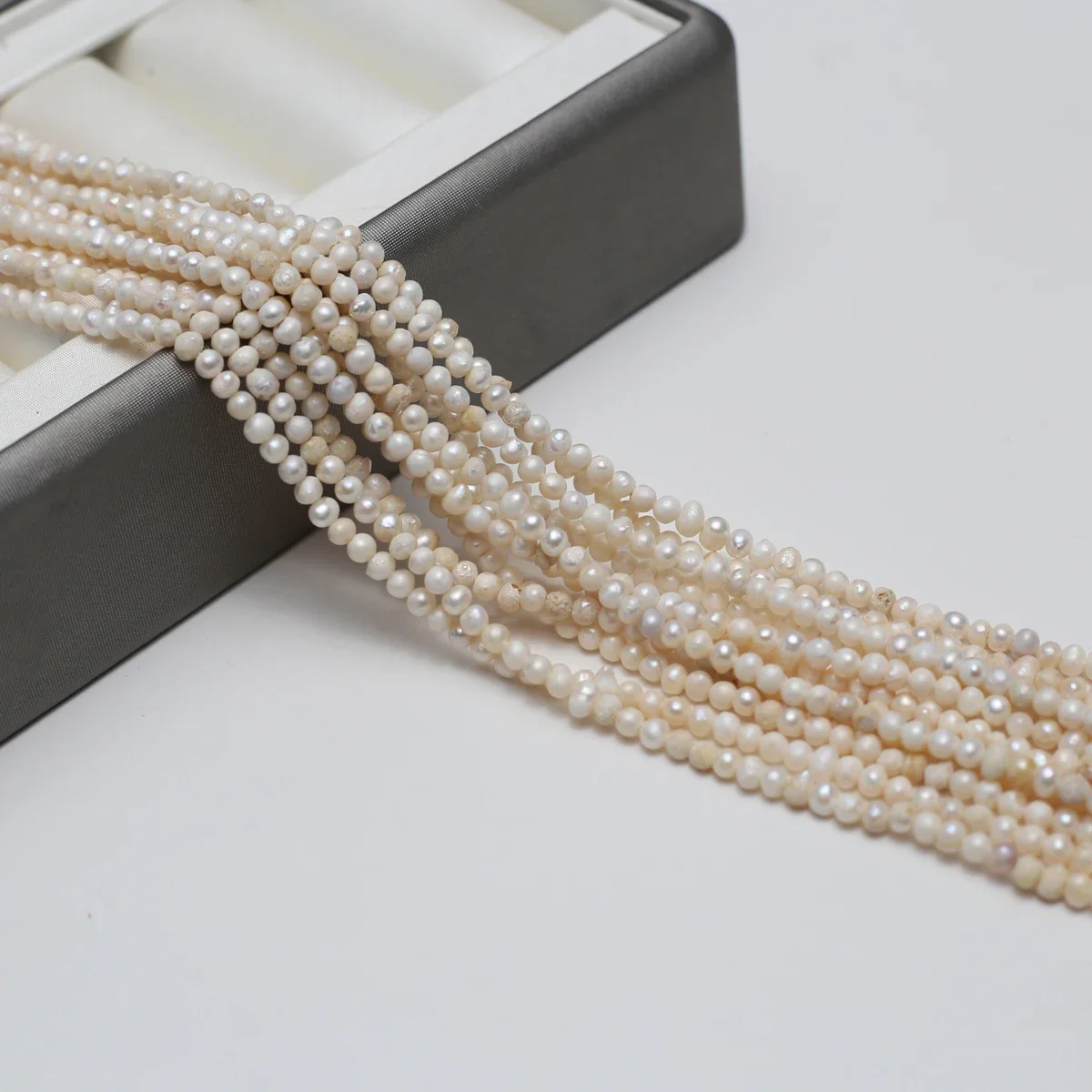 لؤلؤ المياه العذبة الطبيعية 2-3 مللي متر صغير مستدير أبيض معزول فضفاض عزل حبة مجوهرات جعل عقد دي اي واي سوار المرأة هدية #3