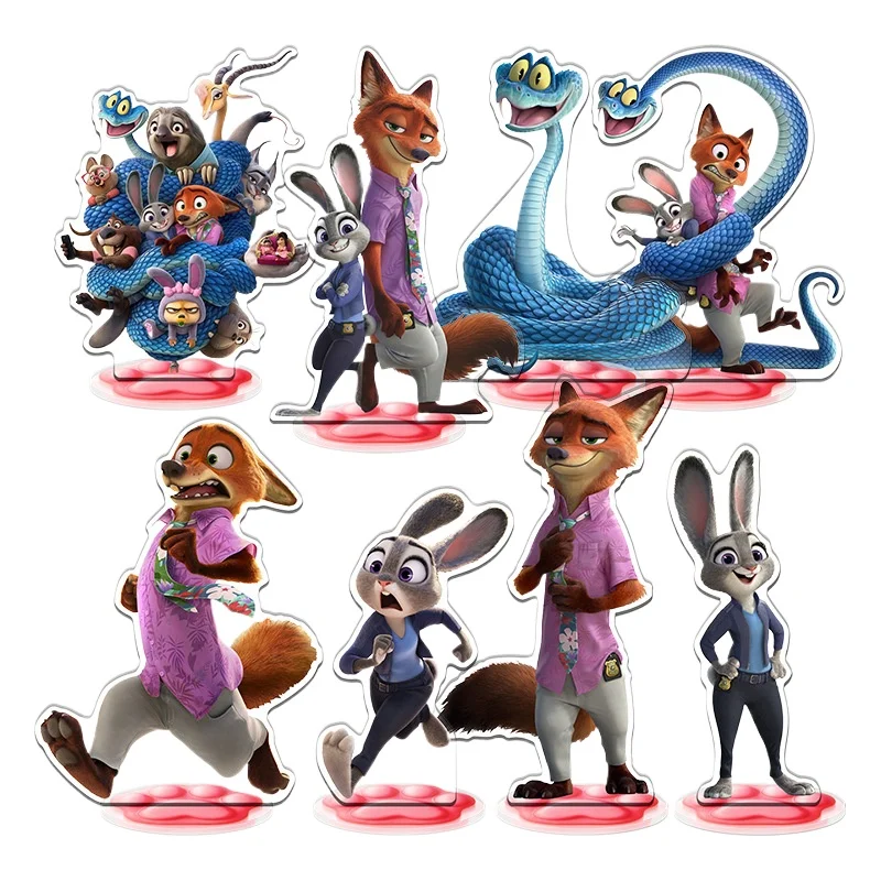 

Zootopia 2：Rise of The Non-Mammalians Figure Acrylic Stand Anime Peripherals Judy Figurine Standing Plate Fox Nick Wilde Toys