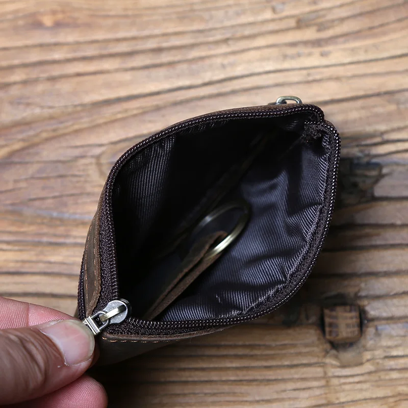 NZPJ männer Echt Leder Karte Tasche Vintage Erste Schicht Rindsleder Geldbörse dame Zipper Brieftasche Schlüssel Tasche Fahrer lizenz Tasche – Detail 11