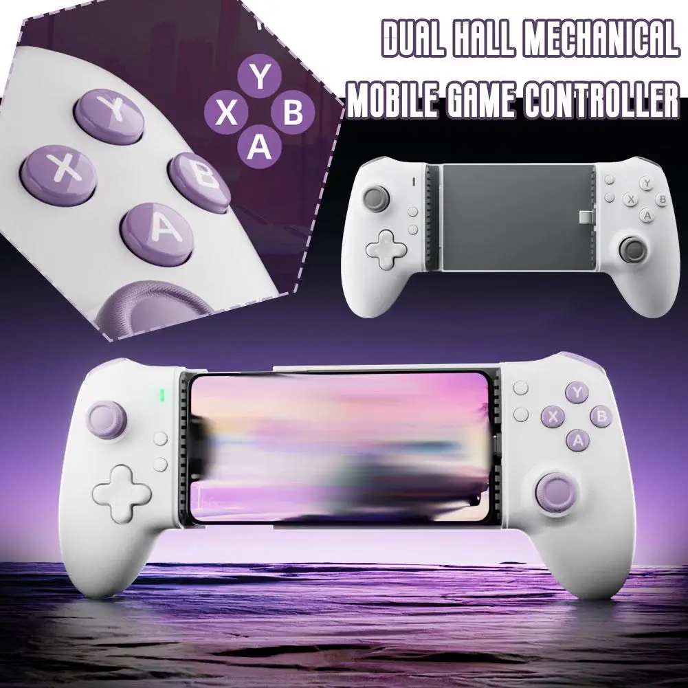 Mobile Game Handle Dual Hall Mechanical Buttons With Button Stretch C Direct Handl Connection Phone Back Game Control Type L0J4