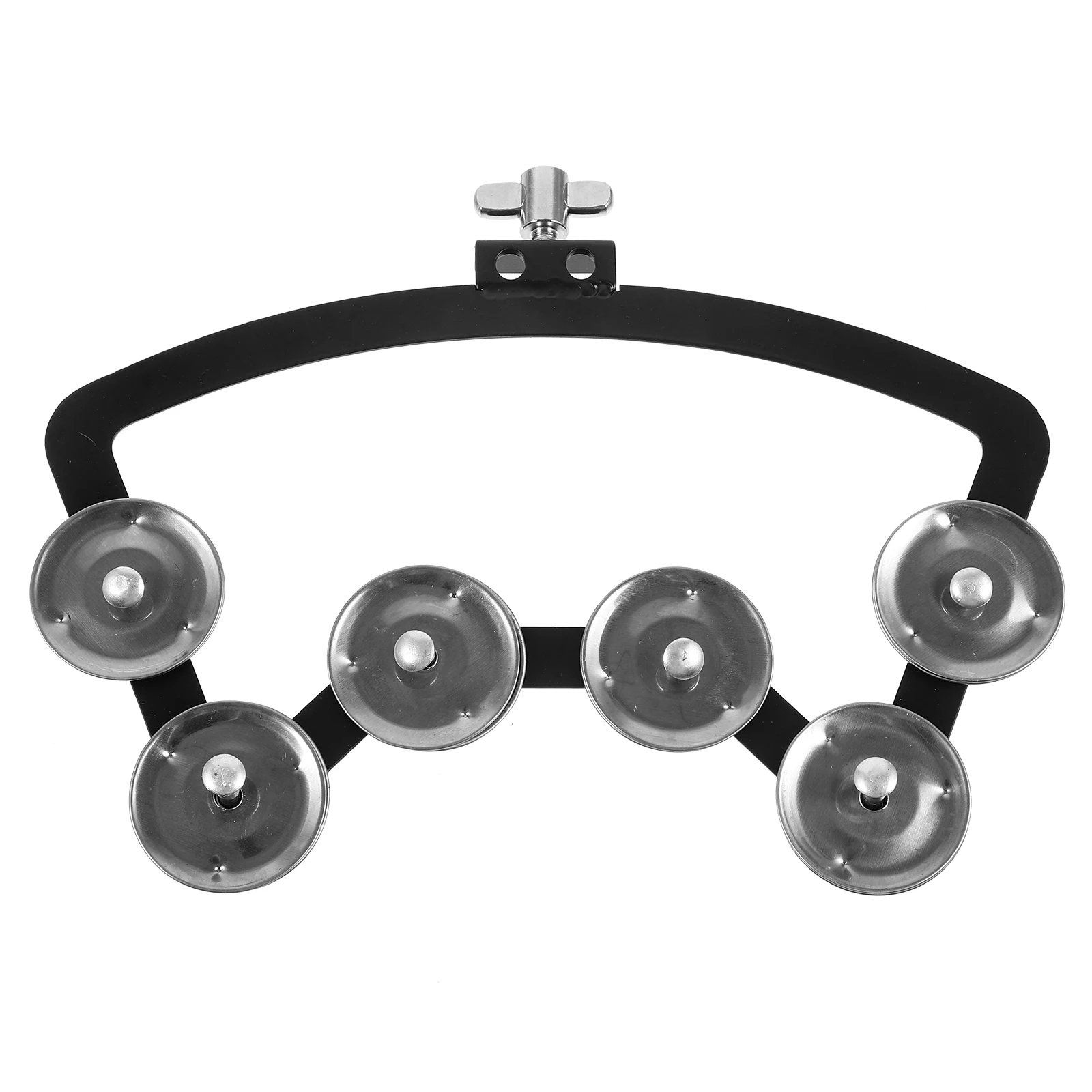 

Sturdy Aluminum Alloy Tambourine Hand Bell For Music Instruments Bright Sound Snare Drum Ring Bell Silver Drum Accessories