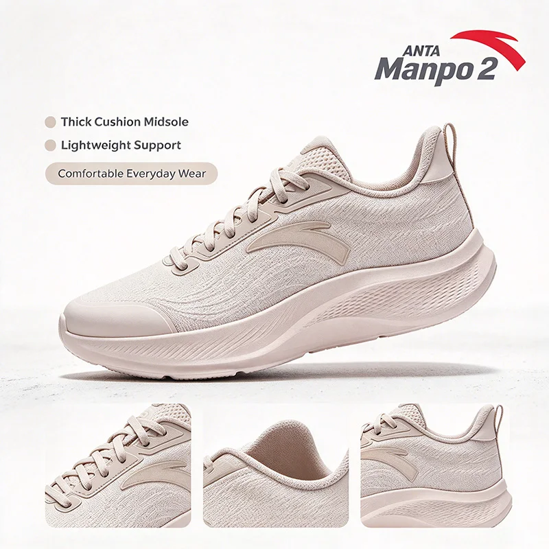 ANTA Authentic 922535503-2 Women Running Shoes Lightweight Breathable Mesh Shock Absorption Athletic Sneakers