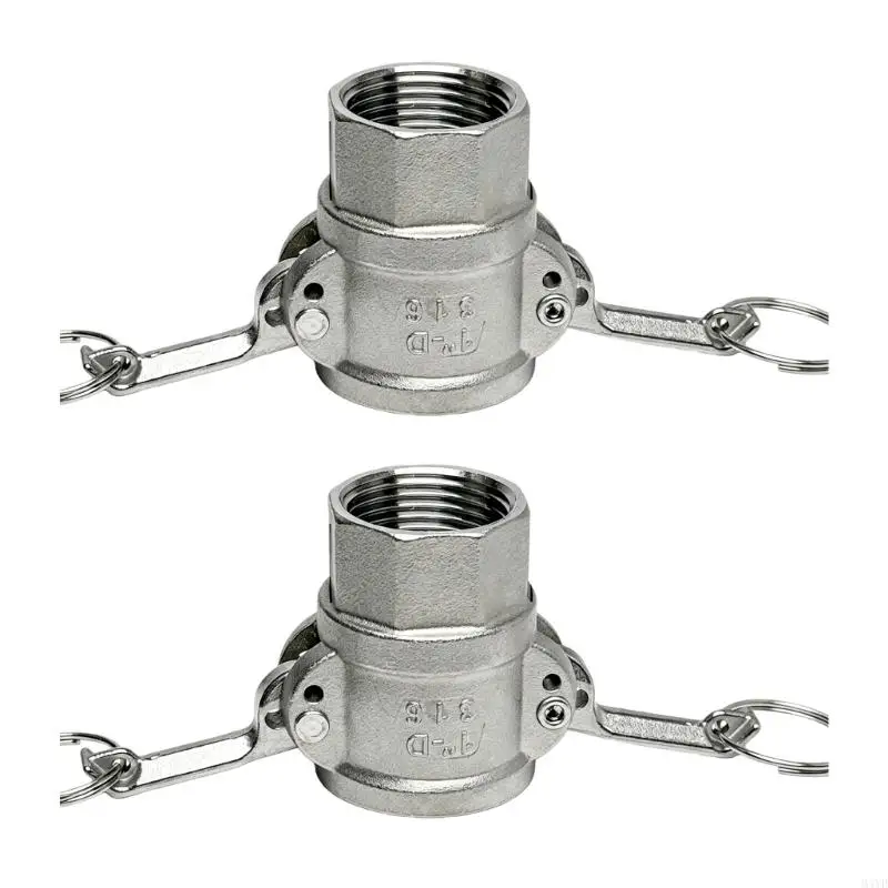 Stainless Steel Coupling Fitting Adapter with Female Threaded Opening and Manual Side-Handle Design for Irrigation Repair M4YD