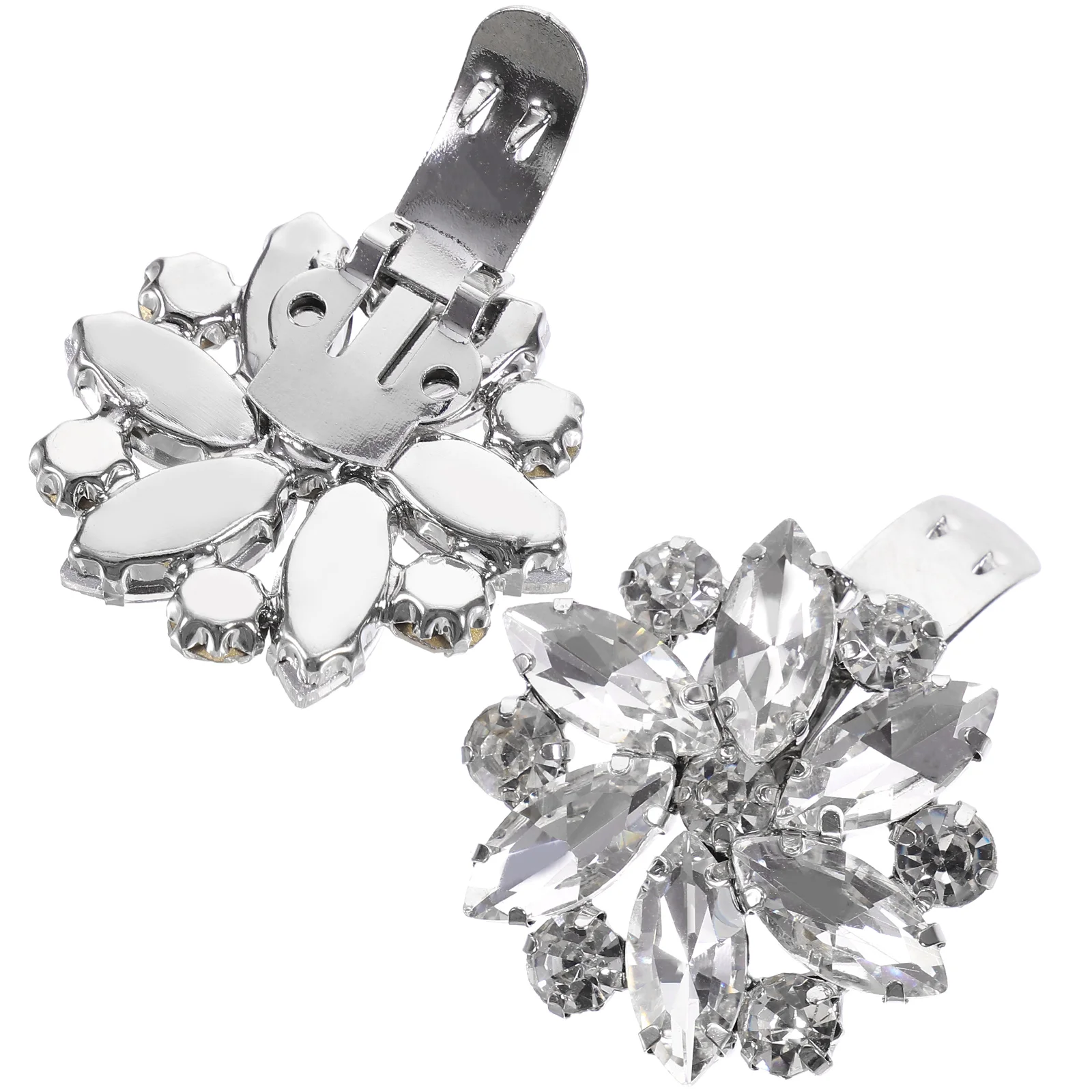 

2Pcs Crystal Flower Shoe Clips Women Removable Buckles Decorative Wedding Party Banquet Sparkly Charms Shoe Accessories Storage