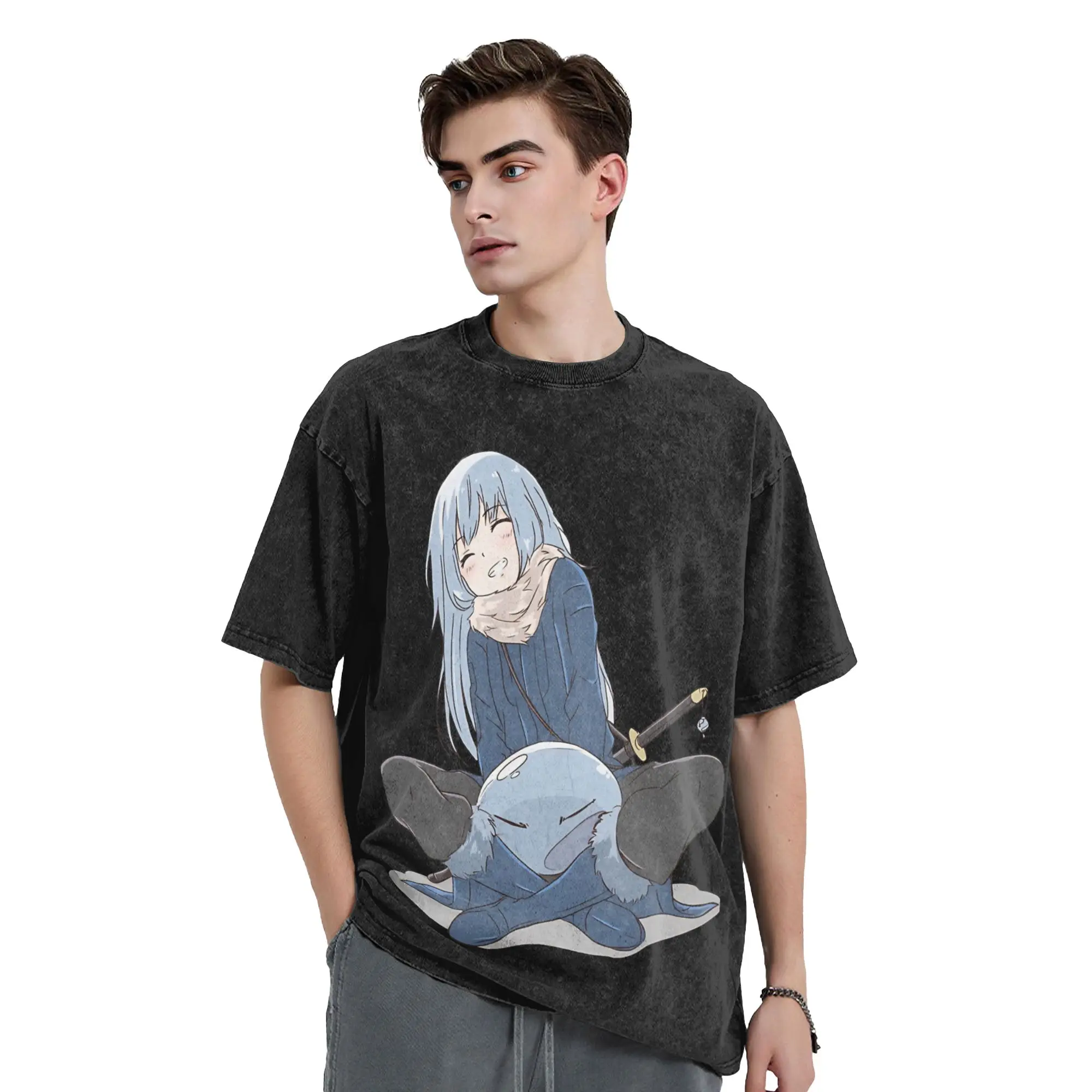 Sparkling Strong Passion That Time I Got Reincarnated As A Slime T-Shirt Men Crew Neck Short Sleeve Tees Printing Tops