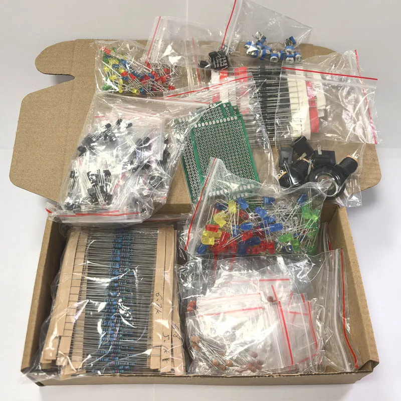 Electronic Components Kit Final Edition Various Common Capacitors Resistors Capacitors T0-92 LED Transistors PCB DIP
