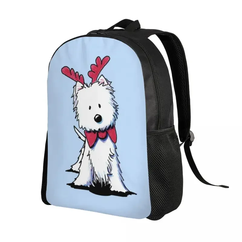 Westie-mochila para ordenador portátil para hombre y mujer, bolsa informal para estudiantes universitarios, West Highland, White Terrier, color blanco