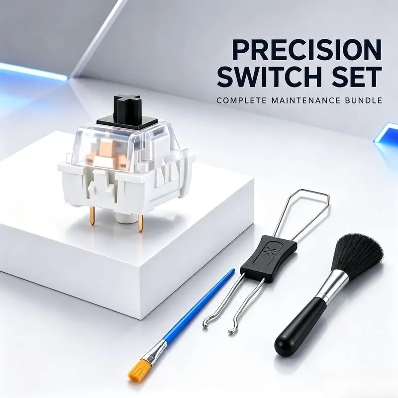 iTLY 3Pin Silent Linear Black Switch 60gf Hot Swappable Pre-lubed Switch Free Pen Black Brush & 2-in-1 Keycap Switch Puller