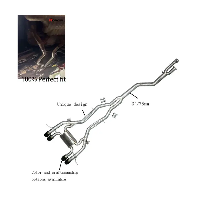 

3.5" Tuning for Race Valvetronic Cat-back Exhaust System With Exhaust Muffler Tips Brace