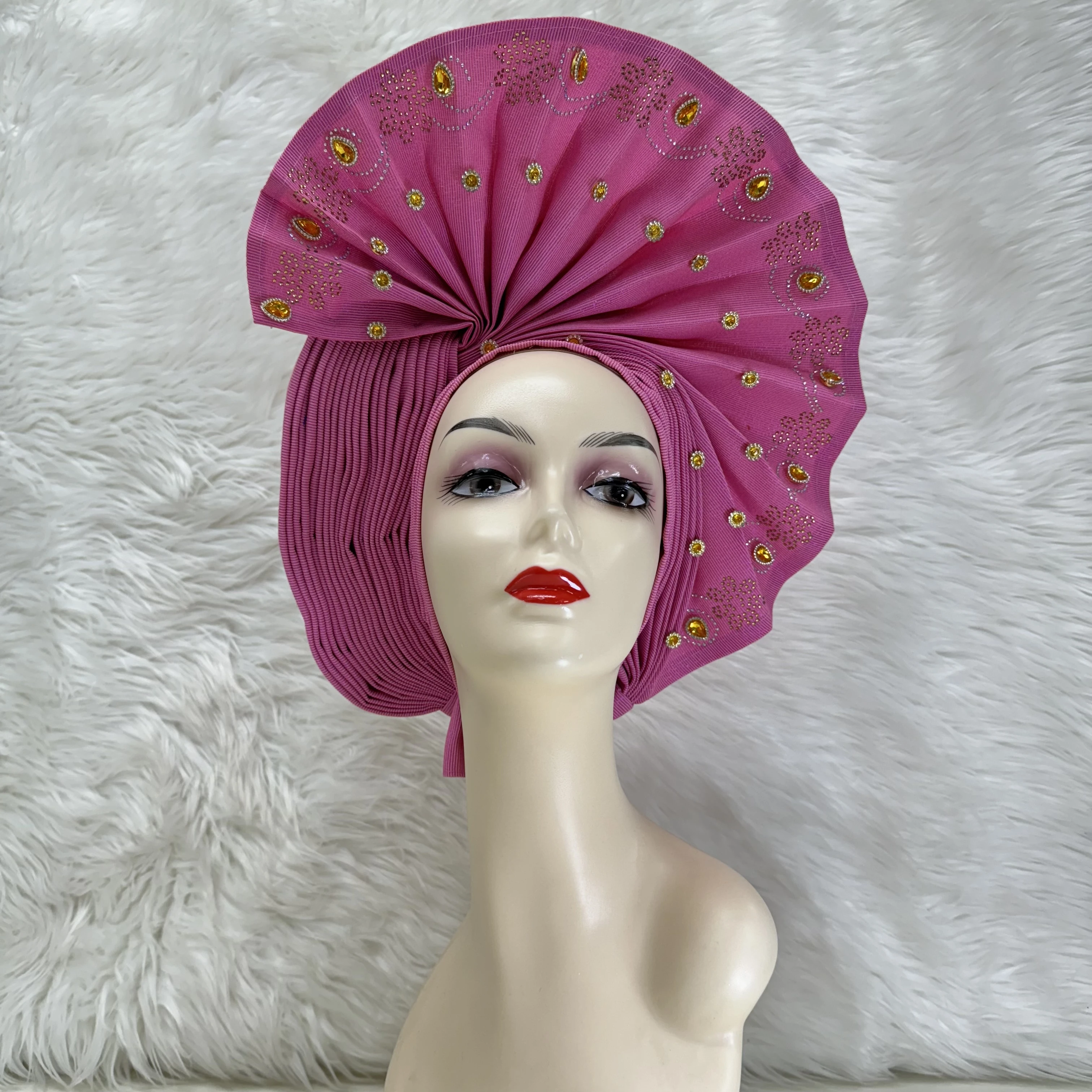 Auto Gele African Headtie, Aso Oke Headtie, Nigerian Wedding  display picture 1