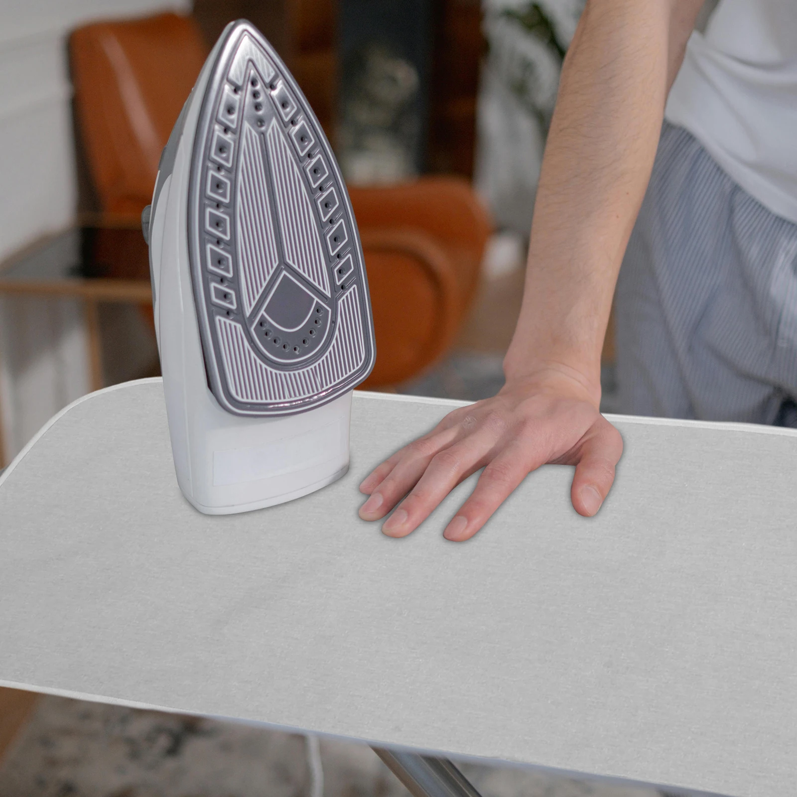 

Ironing Board Cover 120 X 41Cm Silver Thick Cotton-Padded Universal Fit Heat Resistant Mat For Home Dry Cleaning Portable