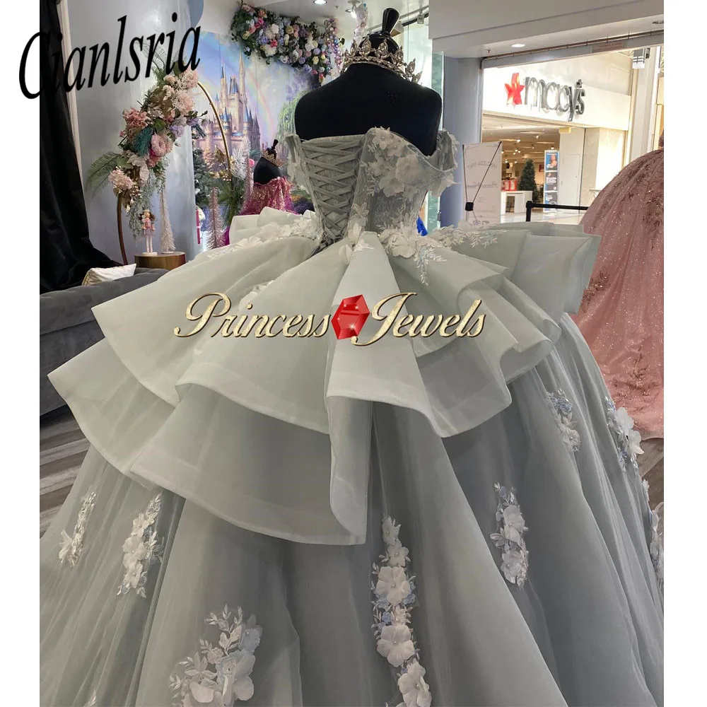 Quince anera Kleider 2024 Spitze Applikation Mexiko Vestidos de 15 Años 3d Blumen süß 16 Geburtstags feier Miss Gala