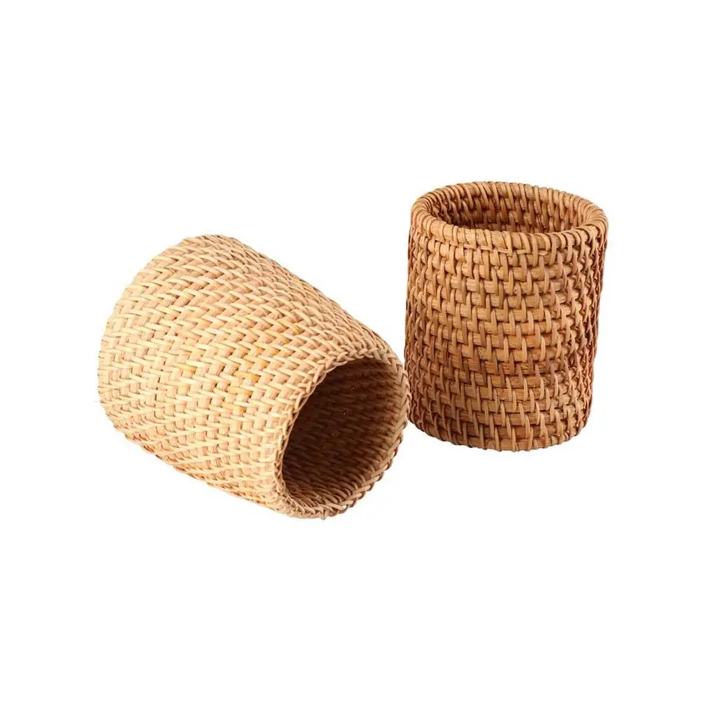 Stationery Storage Wood Vine Rattan Pen Holder Large Capacity Cosmetic Holder Hand Woven Pen Holder Multifunctional Handmade