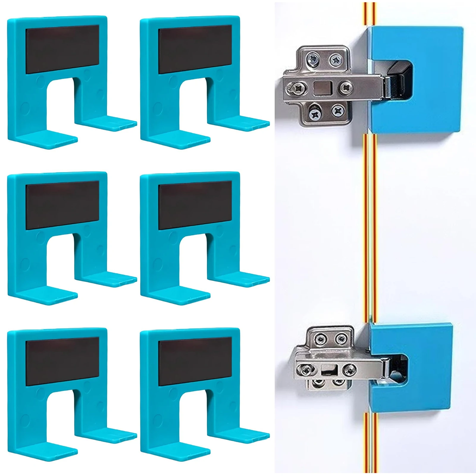 Magnetic Cabinet Door Hinge Spacer with Guide Hinge Mounting Fixing Tool for Home Garage Panel Drawer Deck Installation