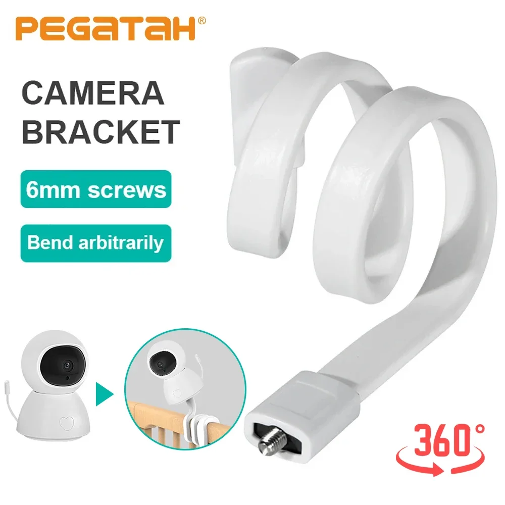 

Гибкий держатель PEGATAH M6 с силиконовым кронштейном для детского монитора, камеры, для крепления к кроватке, для селфи, видеоблогов, на стол, креативный кронштейн-змея