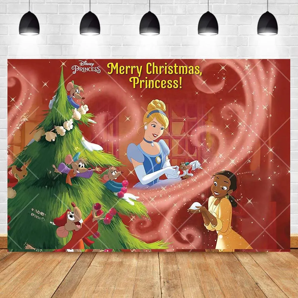 Disney Princess Christmas Girl Baby Kids Gifts Birthday Party Banner Backdrop Custom Kid Room Photo Poster Decor Wall Background