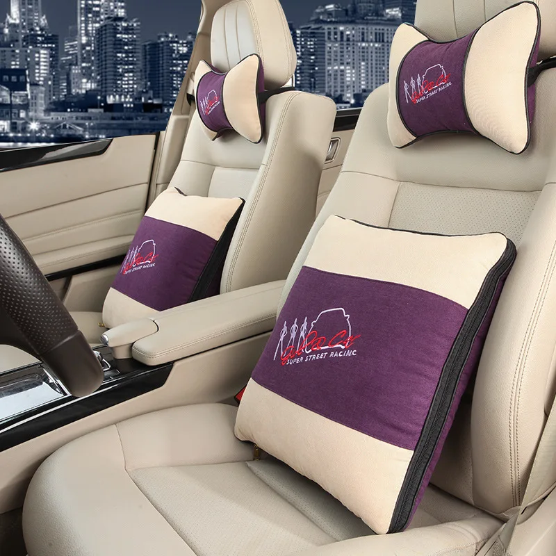 Car pillow quilt dual vehicle air conditioning is a pair of folded pillow inside the car is gift embroidered words