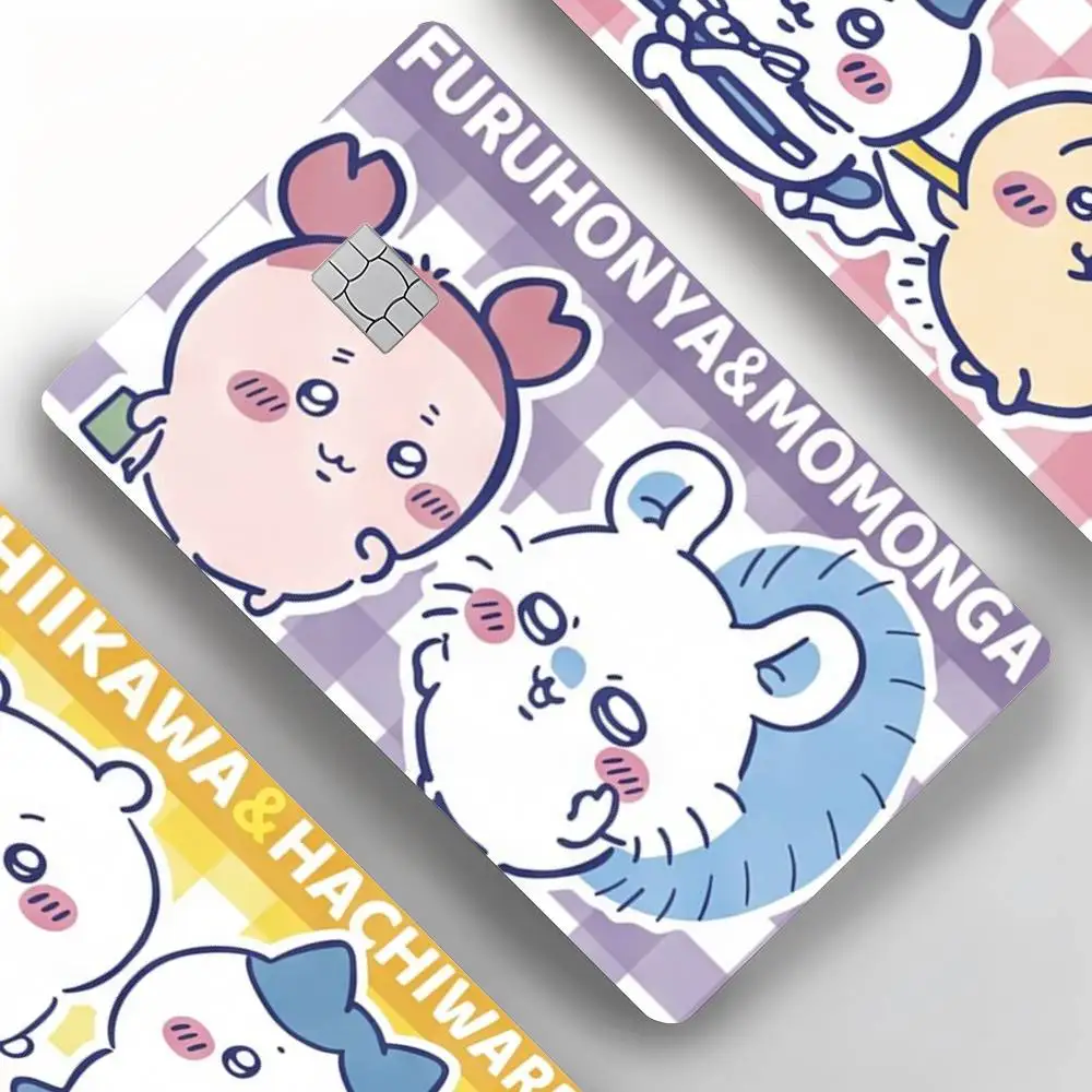 Cartoon Kawaii Chiikawas 4 Stück Kreditkarten-Skin-Aufkleber, geeignet für Bank-Debit-, U-Bahn-, Bus- und Transitpass-Dekorationsabdeckungen – Detail 2