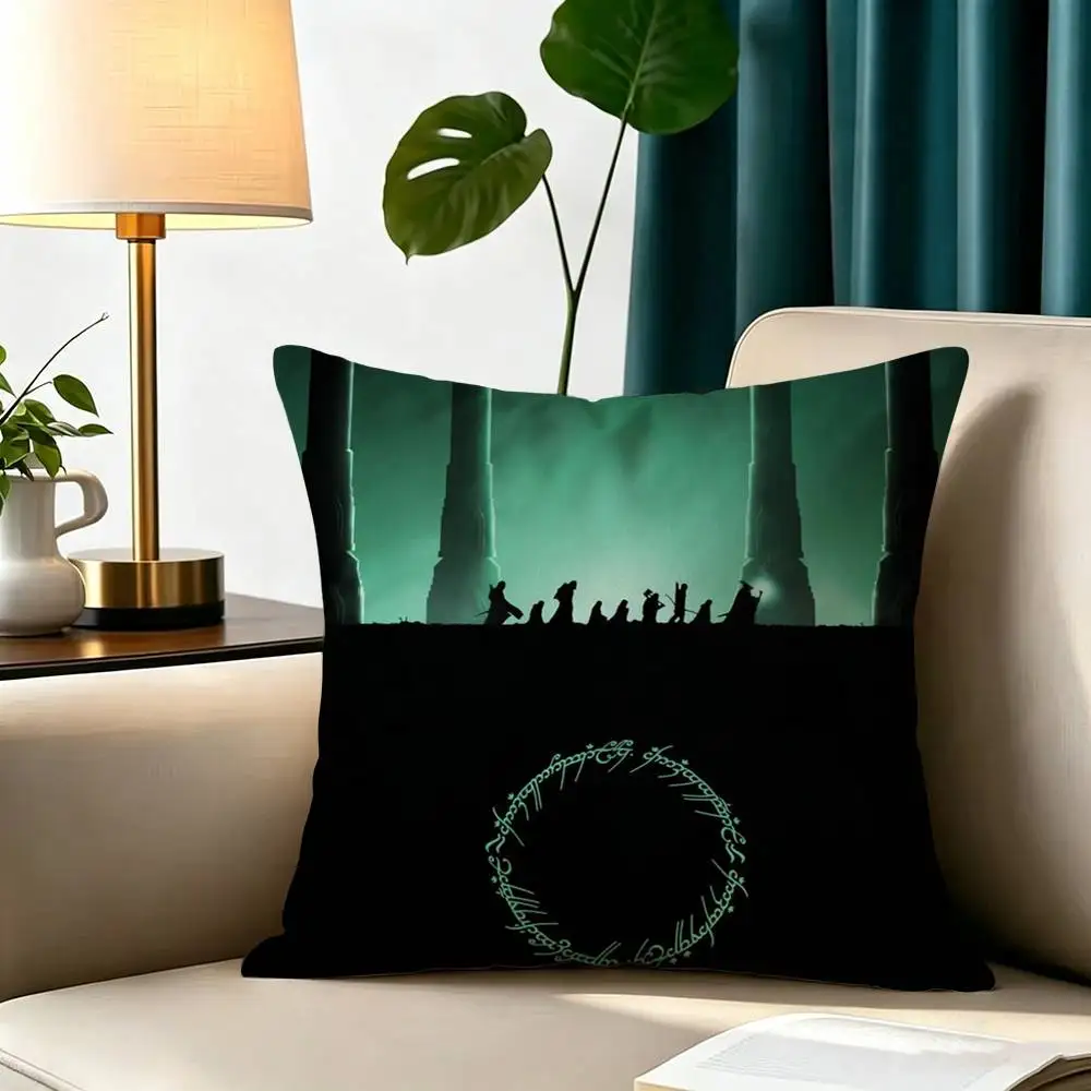 T-The Lord of the R-RingS  Square Double-Sided printed Pillow Case Bedroom Bedside Pillow Sofa Cushion Cover