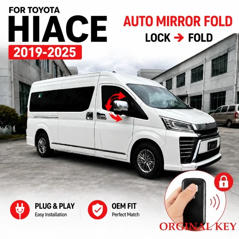 auto-mirror-folding-module-for-toyota-hiace-2019-2025-auto-fold-side-mirror-when-lock-plug-play-oem-fit-car-accessories