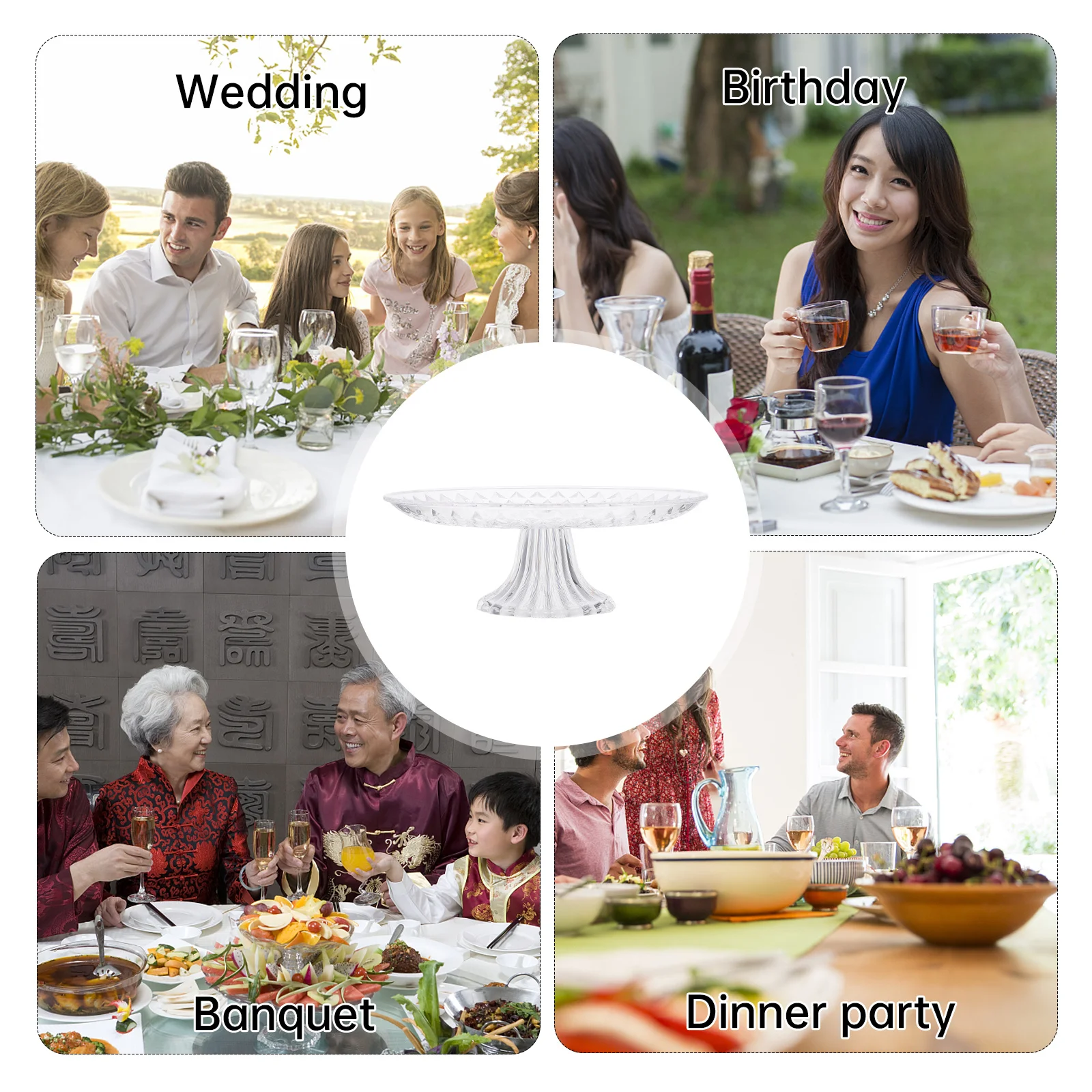 1 قطعة صينية للفاكهة الاكريليك 30 سنتيمتر شفافة مستقرة عرض موقف حفل زفاف الحلوى أطباق فاكهه حامل الحلوى كعكة لوحة