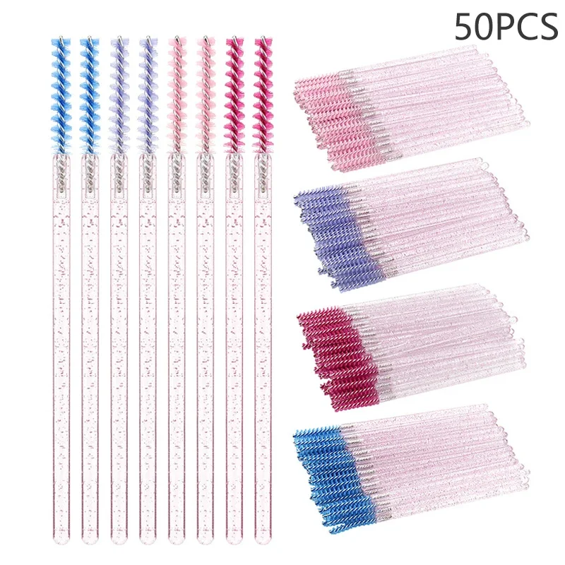 Applicateur de mascara pour cils, brosse de maquillage au poulet, micro brosse, baguettes cosmétiques, fournitures d'extension de cils, 50 pièces