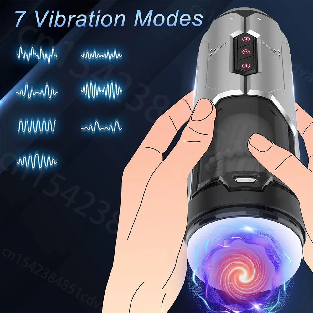 Automatic Male Masturbator Cup 7 Thrusting & Vibration Electric Male Masturbators  Penis Stimulation Adult Male Sex Toys for M