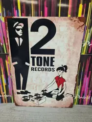 2 TONE RECORDS 198mmx283mm METAL SIGN/ MAN CAVE/ GARAGE/ SHED.