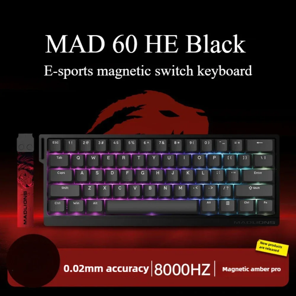 

MADLIONS MAD 60 Magnetic Switch Mechanical Keyboard Wired Connection Full-key Hot Swappable 8K Polling Office Gaming Keyboard