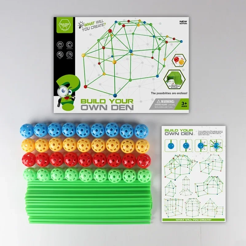 

Children DIY Insert Beads Tent Building Playhouse Toys Puzzle Blocks Castle Tunnels Toys Model Building Toy Kids Birthday Gift