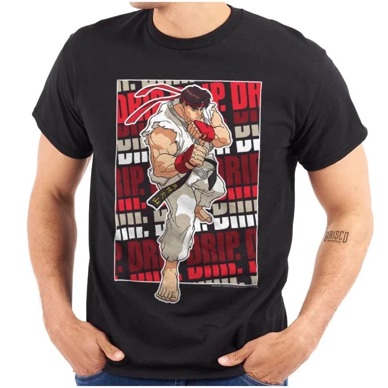 

0329 Street Fighter Retro Combat Gift t shirt Arcade game Graphic Tee 100% cotton print Y2K Clothes Large size Tops S-6XL