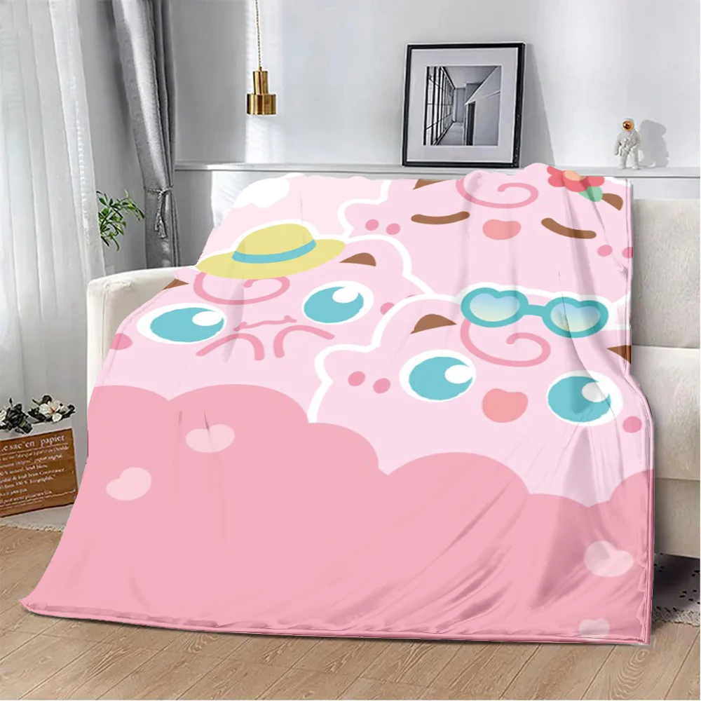 

Cute Cartoon Jigglypuff Printed Blanket Picnic Blankets Warm Blanket Soft and Comfortable Blanket Home Travel Birthday Gift