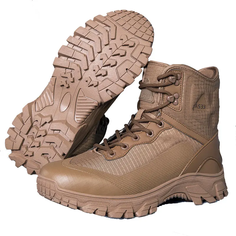 

CHRLCK Outdoor Boots High Top Sneakers Men Boots Breathable Desert Combat Men's Boots Outdoor Shoes Slip Resistant Hiking Boots