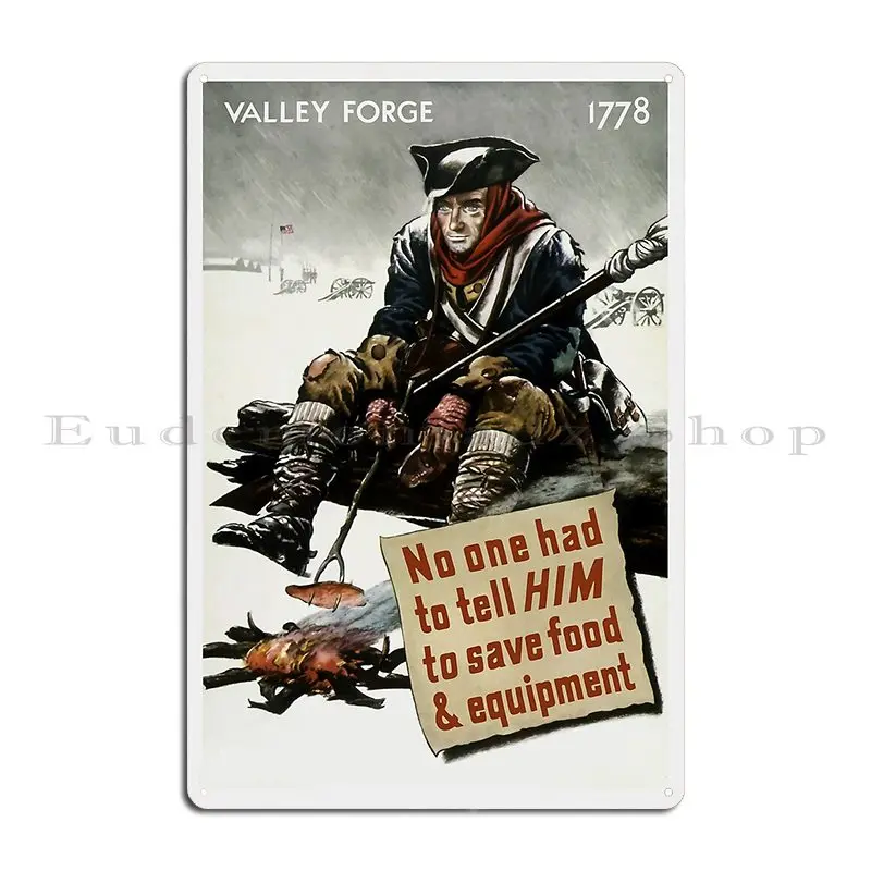 Valley Forge Soldier Ww2 Propaganda Metal Sign Kitchen Garage Vintage Designing Cinema Tin Sign Poster