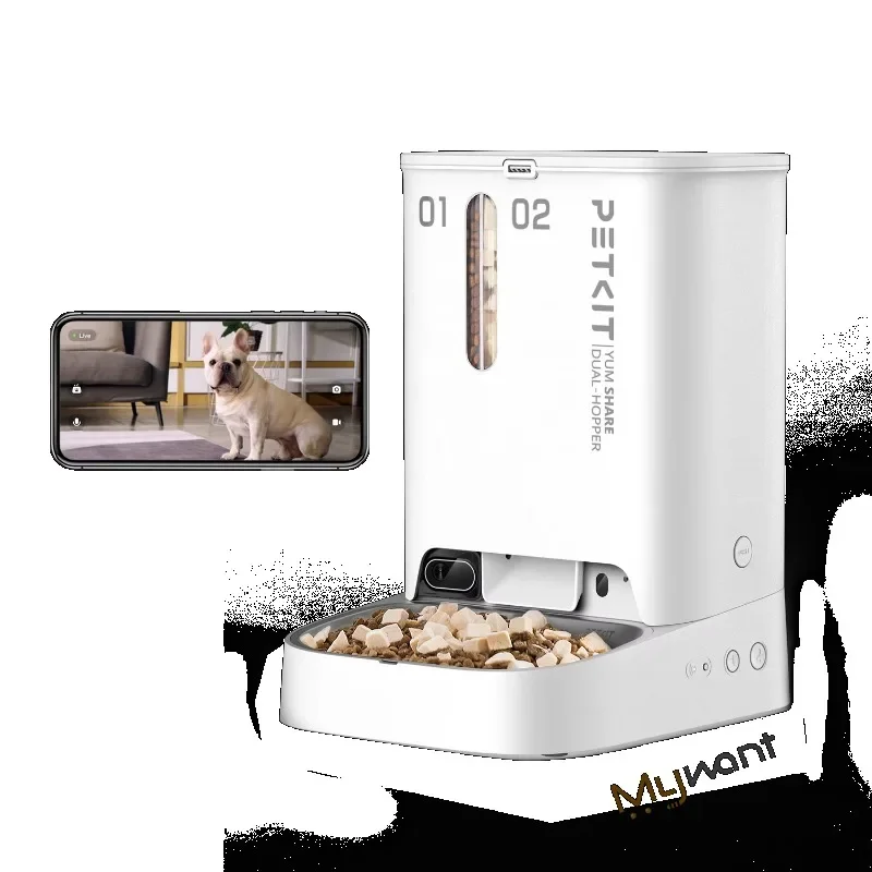 Artificial Intelligence Pet Feeder, Remote Interaction with 1080P High Definition Infrared Night Vision Camera